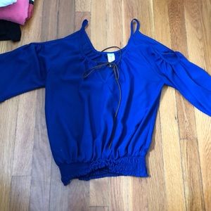 long sleeve shirt with shoulder cutouts